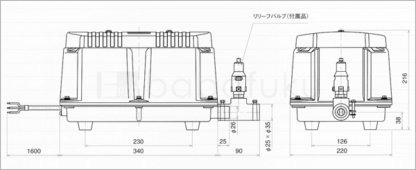 エアーポンプ 2台セット/安永LW-200(S)3/三相 詳細図