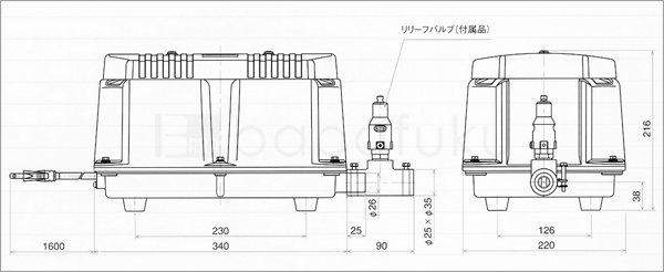 エアーポンプ 2台セット/安永LW-400B/50Hz/単相 詳細図